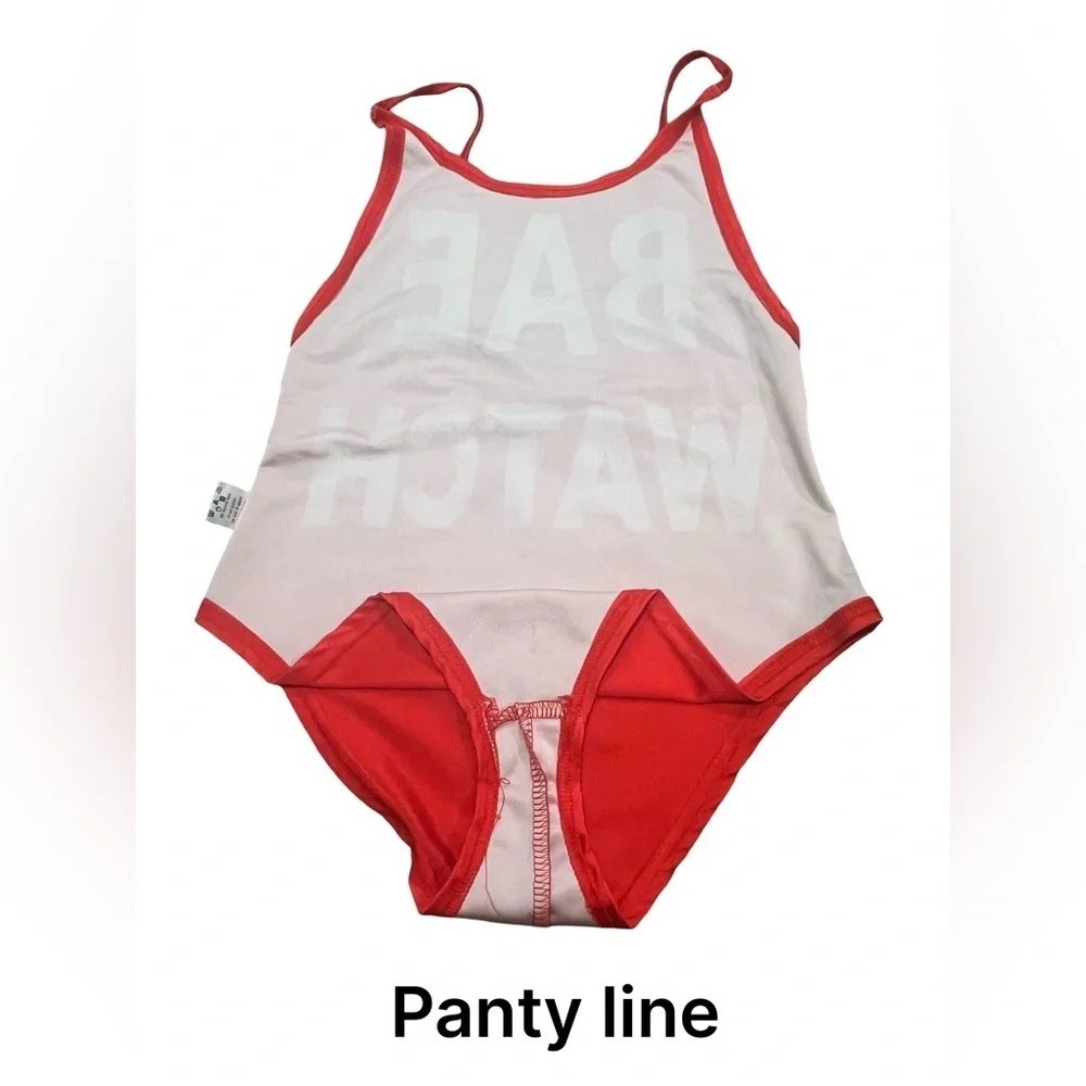 Women Red “Bae Watch” Swimsuit. Size Large. Good Condition. - Picture 8 of 9